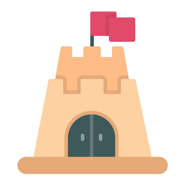 Vector castle toy flat illustration