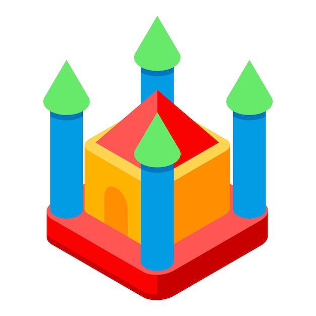 castle trampoline icon isometric of castle trampoline vector icon for web design isolated on white background