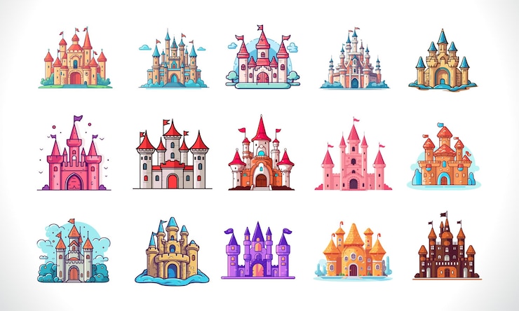 Vector castle vector pack castle set