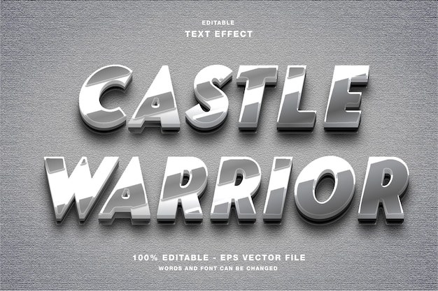 Castle Warrior Chrome 3D bewerkbaar teksteffect