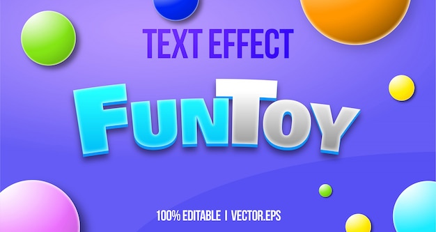 Casual 3d fun toy 3d bold game text effect graphic style layer stayle font style