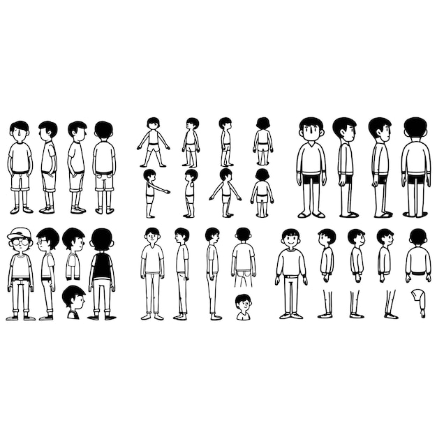 アニメーションベクトルイラストのキャラクターコンストラクター