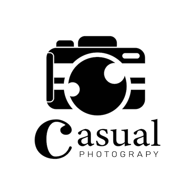 Casual camera photography logo icon vector template