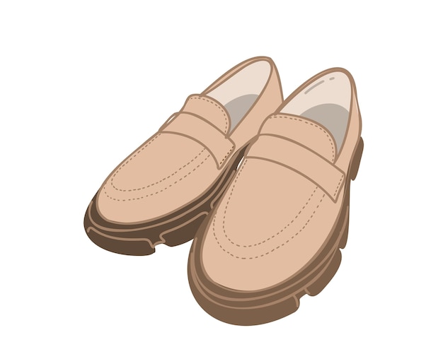 Повседневные классические бежевые женские туфли. Оксфорды. Современная модная удобная обувь.