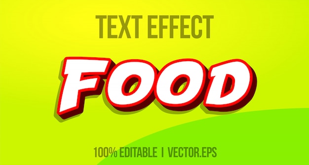 Casual food 3d vet spel teksteffect grafische stijl laag stayle-lettertypestijl