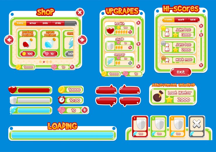 Vector 캐주얼 게임 gui