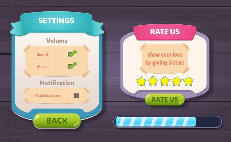 Casual Game UI Menu pop up