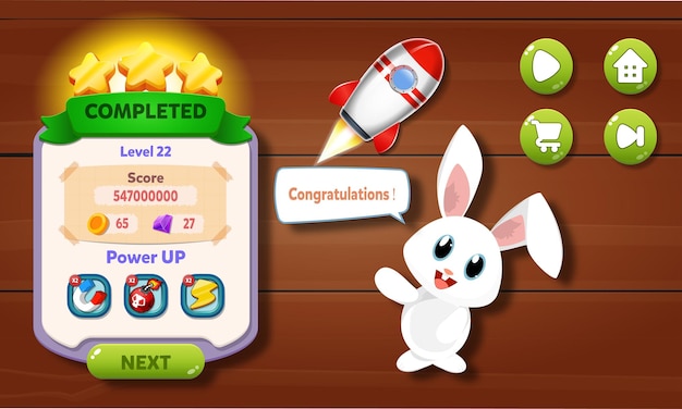 Casual Game UI-menu pop-up