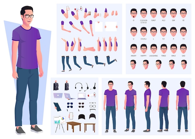 Man Constructor Elements Body Avatar Icon Creator. Vector Illustration  Trendy Flat Design Cartoon Character Creation Spare Parts Spares Animation.  Royalty Free SVG, Cliparts, Vectors, and Stock Illustration. Image 83012744.