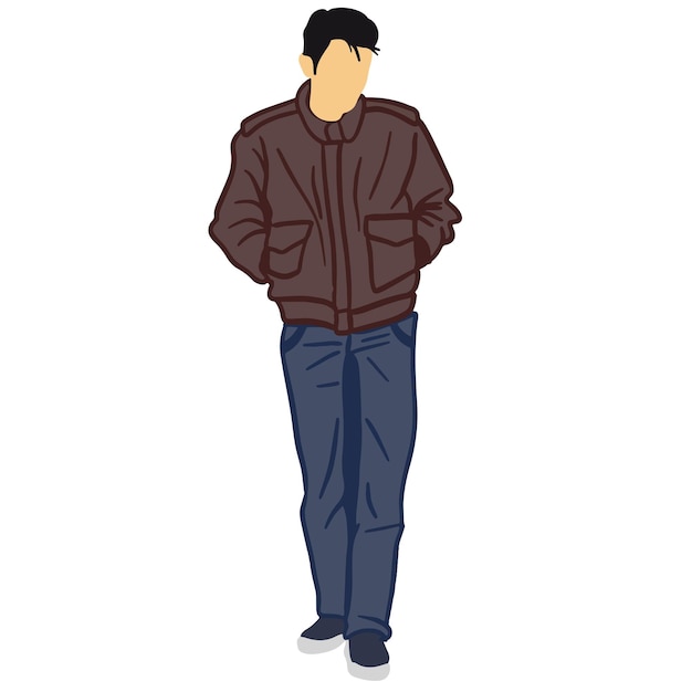 Casual Man Pose Hand drawn illustration