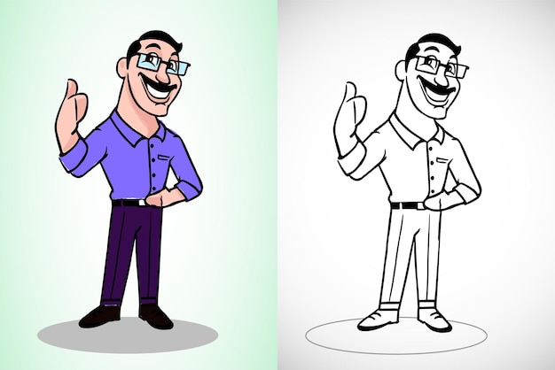 A casual person with thumbs up, mascot vector