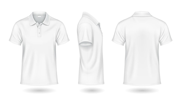 Casual polo shirts mockup design realistische illustratie set
