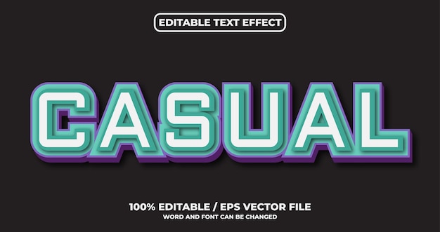 Casual text effect style