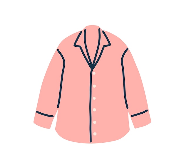 Casual vrouwen hemd Vrouwelijke losse blouse Kleding met knoppen sluiting Moderne mode kleding Zomer kleding met notch kraag en lange mouwen Platte vector illustratie geïsoleerd op witte achtergrond