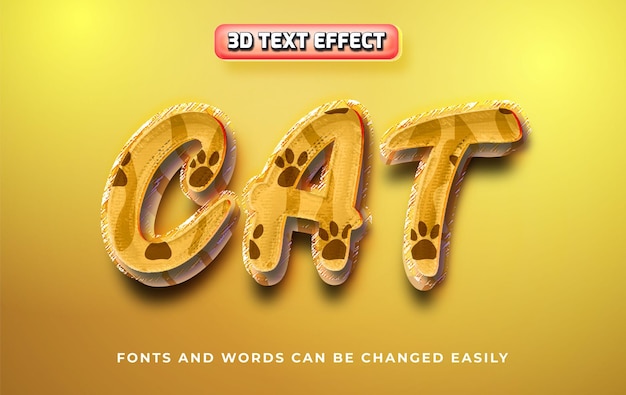 Стиль редактируемого текстового эффекта Cat 3d