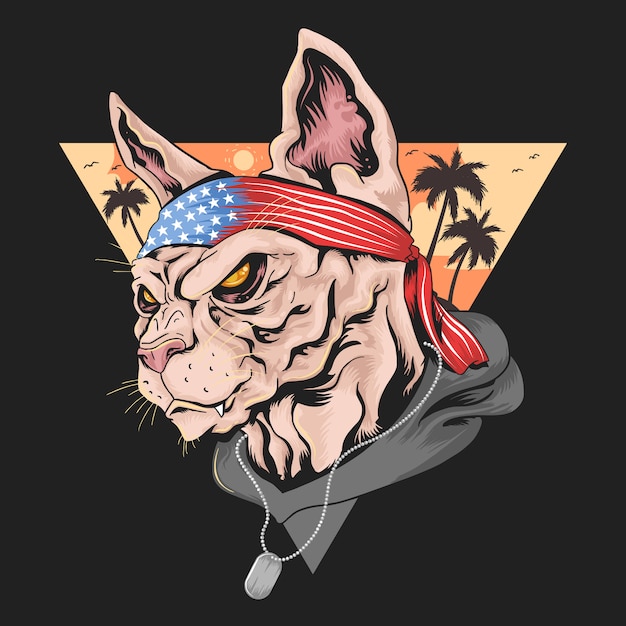 CAT AMERICA USA FLAG