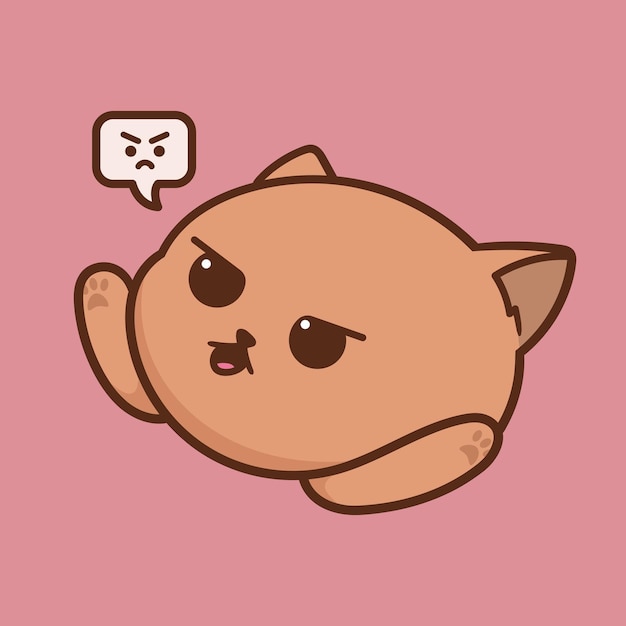 cat angry pose emoticon cartoon