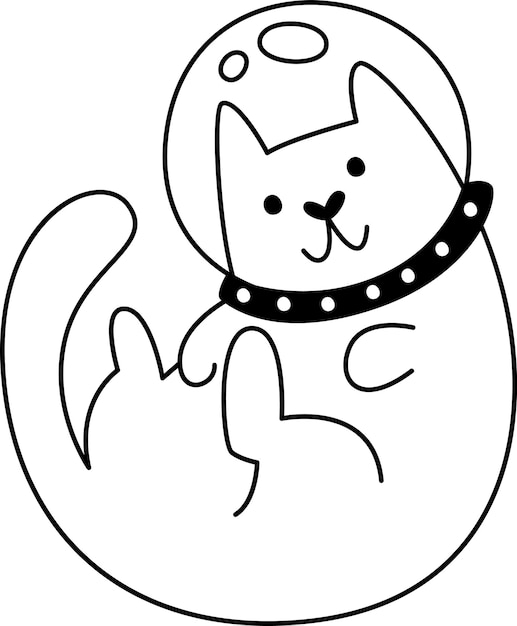 Cat Astronaut Outline