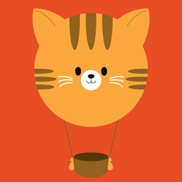 Cat balloon cute cartoon vector