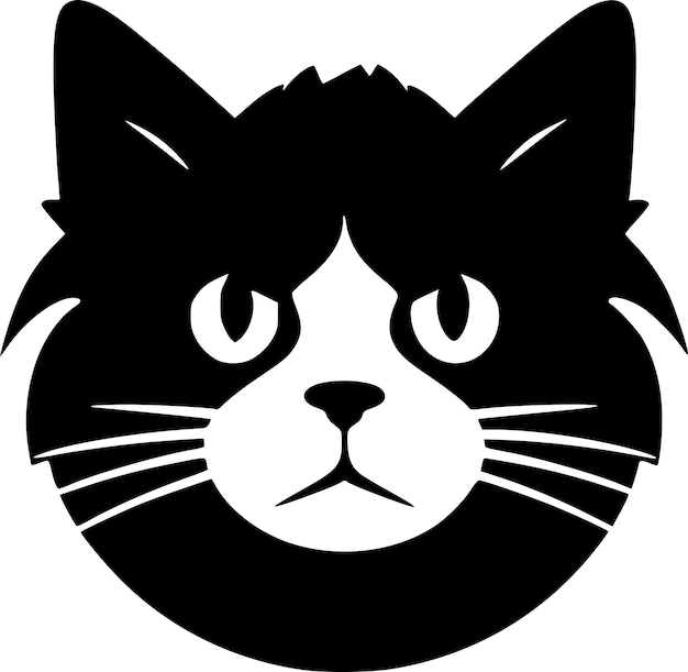 Vector cat black and white isolated icon vector illustration