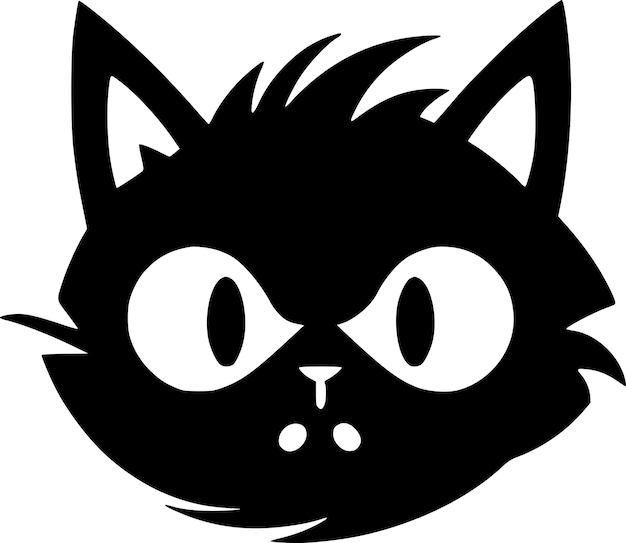 Vector cat black and white vector illustration