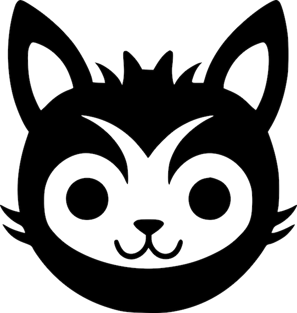 Vector cat black and white vector illustration