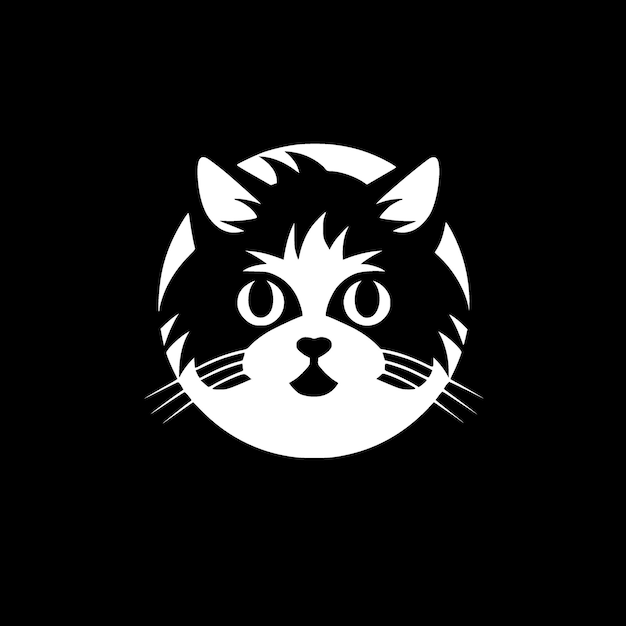 Cat Black and White Vector illustration