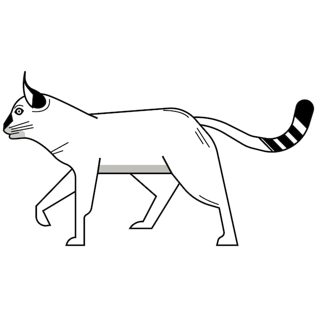 Cat Black and White Vector