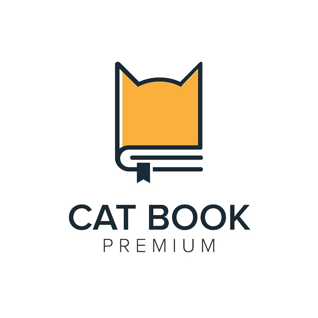 Cat book logo icon vector template