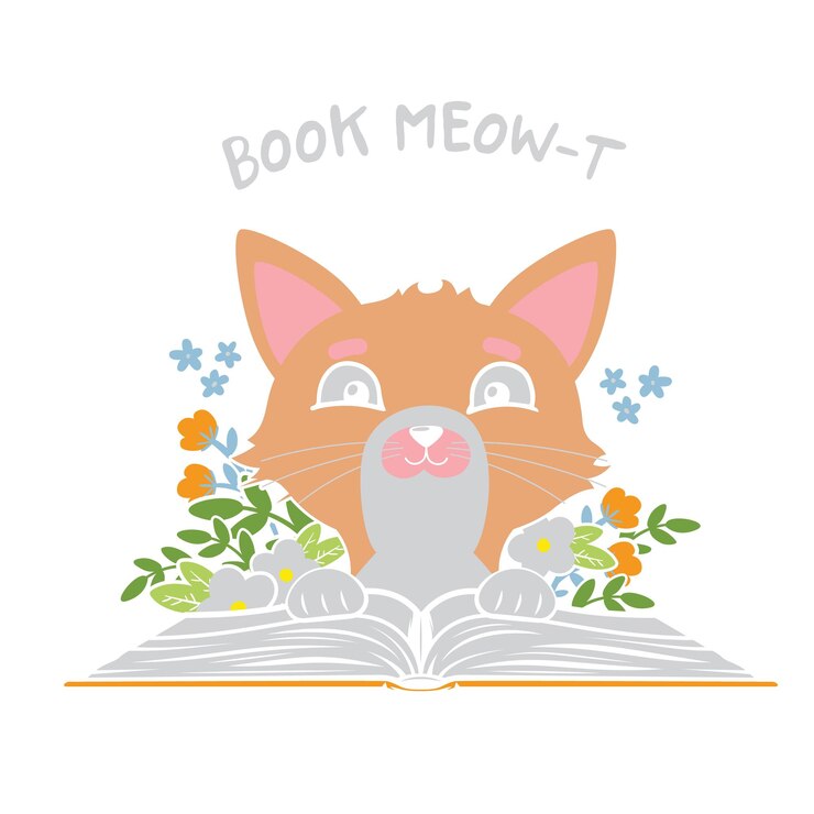 Vector cat and books svg cat vector design