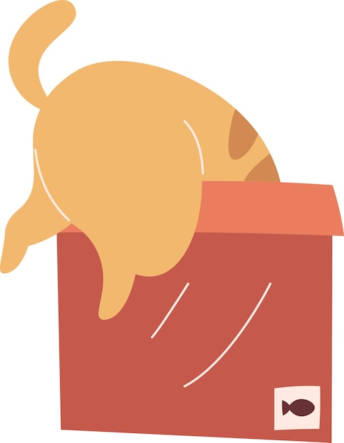 Vettore gatto in scatola