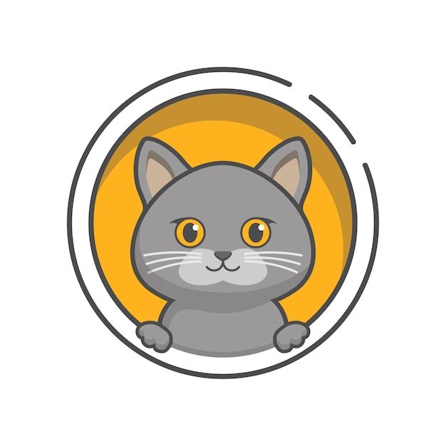 Vector cat british short hair grey