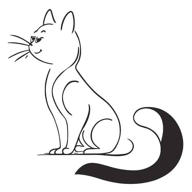 cat by Mori Tetsuzan one line drawing by zhangdaqian and Mori Tetsuzan one line drawing vector