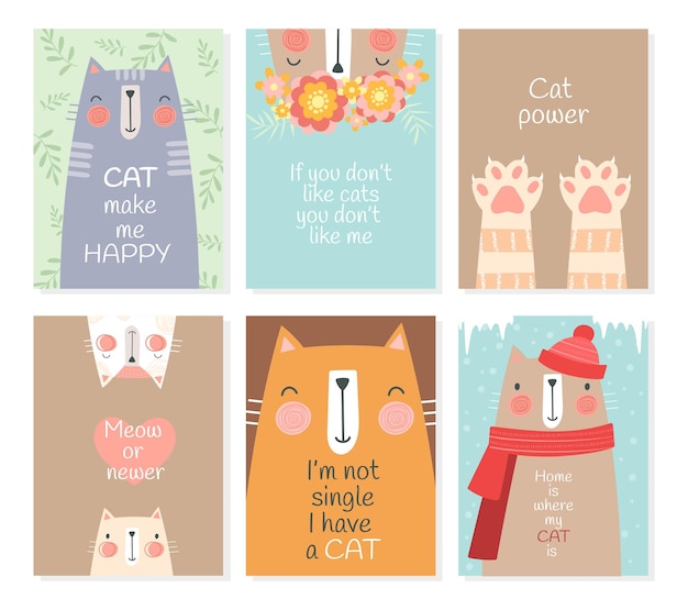 Cat calendar banner set