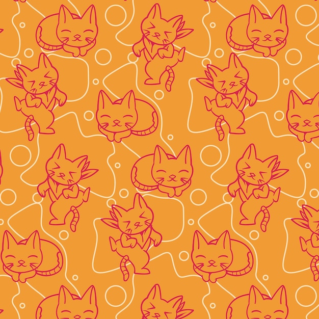 Cat cartoon Pattern Background
