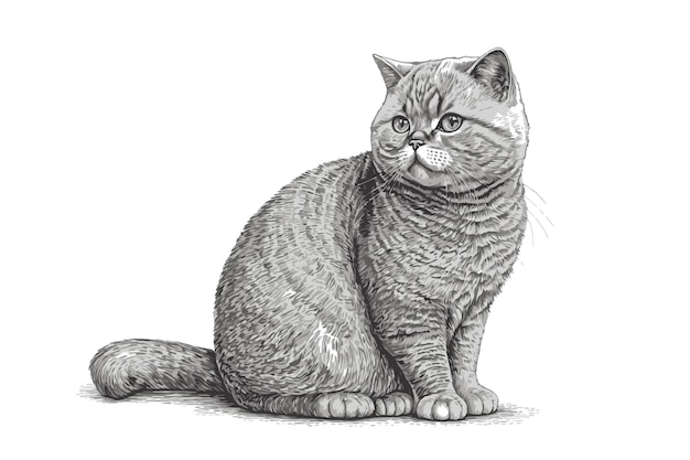 Premium Vector | Cat cat silhouette cat sketch black color in sketch style  vector illustration