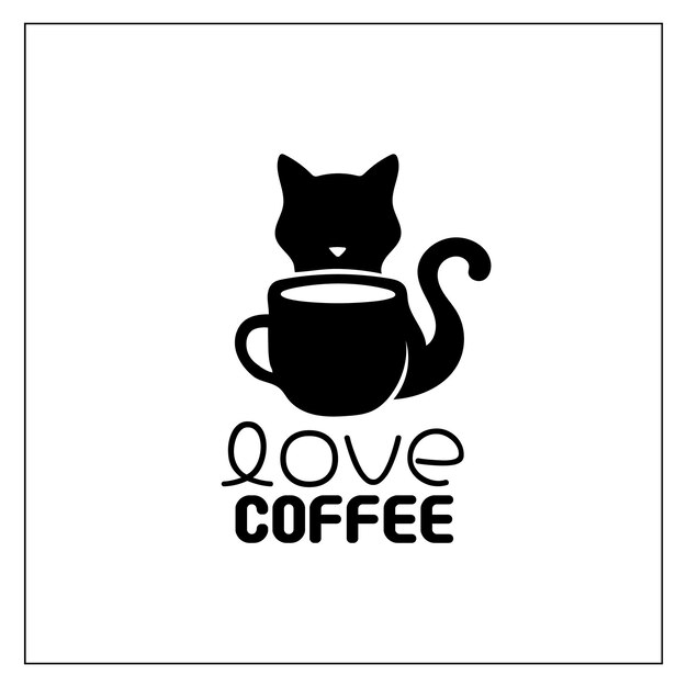 Cat coffee logo