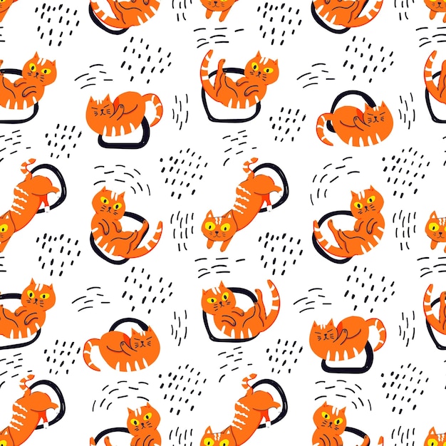 Vector cat colorful pattern