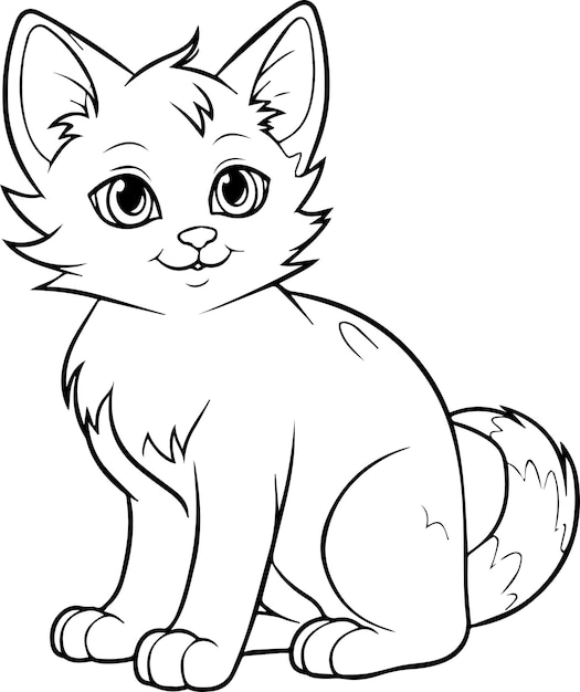 Vector a cat colouring book for kids vector illustration