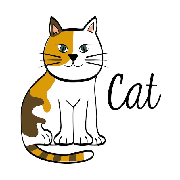 Концепция кошки с дизайном значков