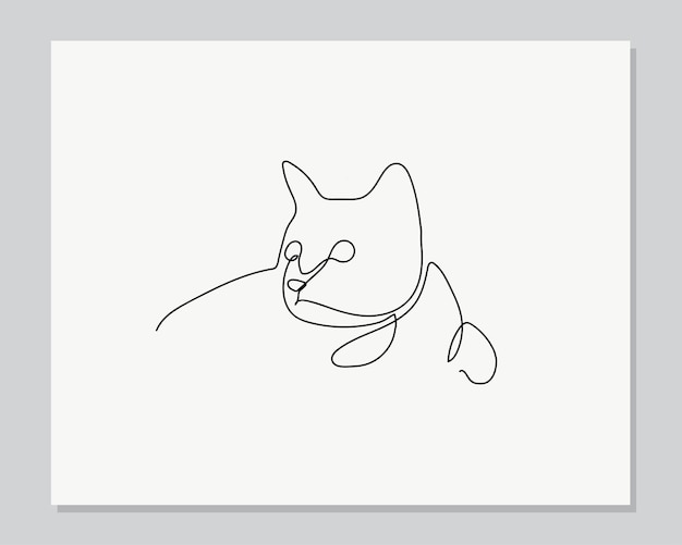 Vector cat continuous one line illustration