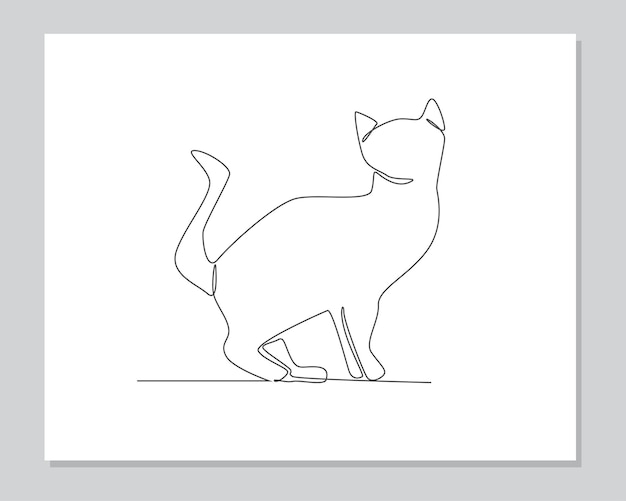 Cat continuous one line illustration