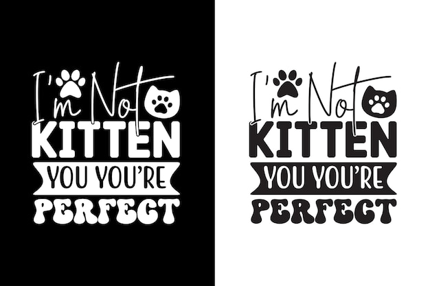 Cat Creative Typography TShirt Design Template