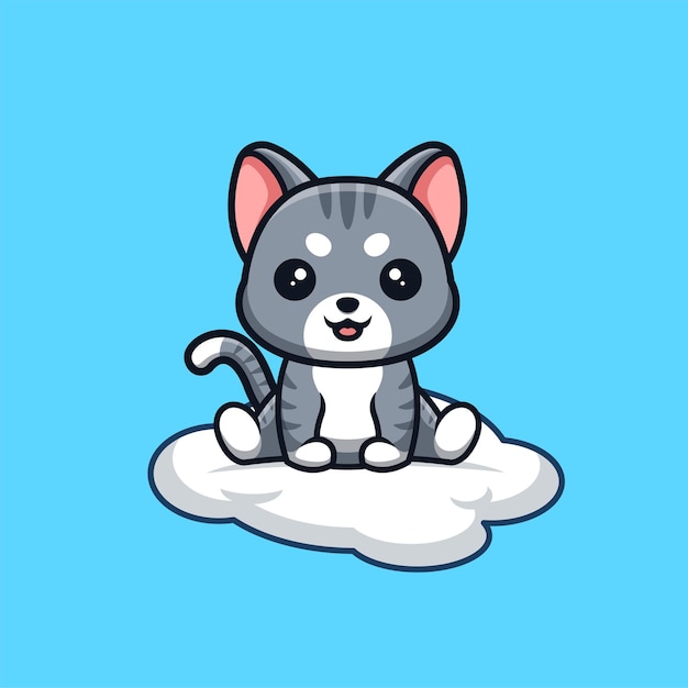 Cat cute animal kawaii mascot logo