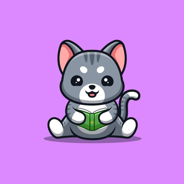 Gatto carino animale kawaii mascotte logo