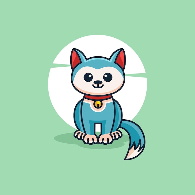 Cat cute logo design