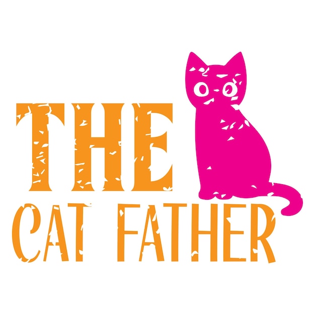 Cat dad typography tshirt design