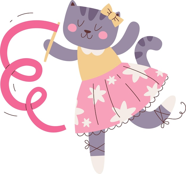 Танцующая балерина-кошка