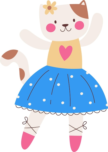 Танцующая балерина-кошка