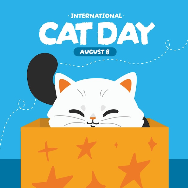 Vector cat day illustration international day international cat day